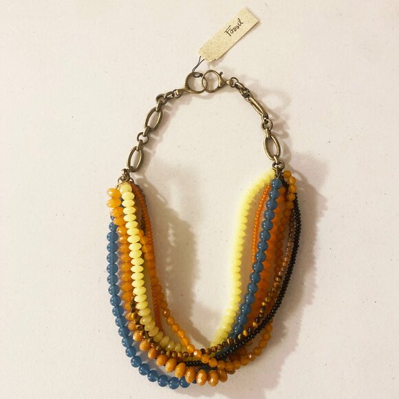 Fossil Layered Folk Stone Necklace - Picture 1 of 5